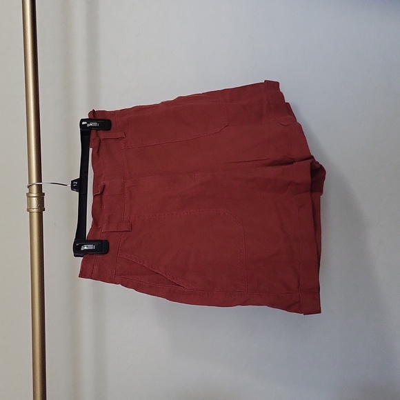 Asos Rust High-Waisted Paper Bag With Cuff Summer Comfort Size 8 - Picture 4 of 11